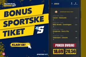 AdmiralBet i Sportske bonus tiket - Petak za "poker dvojki"